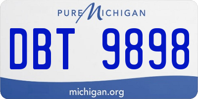 MI license plate DBT9898