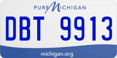 MI license plate DBT9913