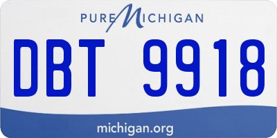 MI license plate DBT9918