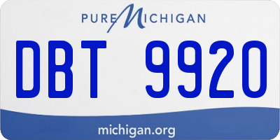MI license plate DBT9920