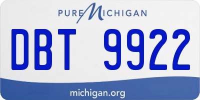 MI license plate DBT9922