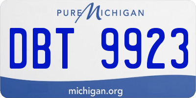 MI license plate DBT9923