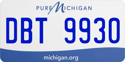 MI license plate DBT9930