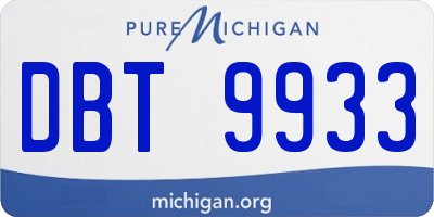MI license plate DBT9933