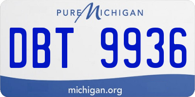 MI license plate DBT9936