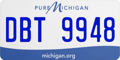 MI license plate DBT9948