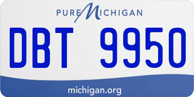 MI license plate DBT9950