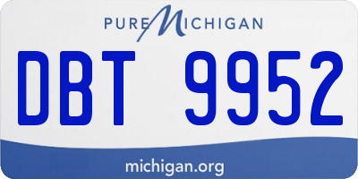 MI license plate DBT9952