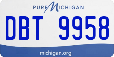 MI license plate DBT9958