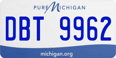 MI license plate DBT9962
