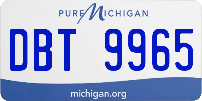 MI license plate DBT9965