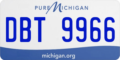 MI license plate DBT9966