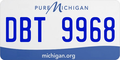 MI license plate DBT9968