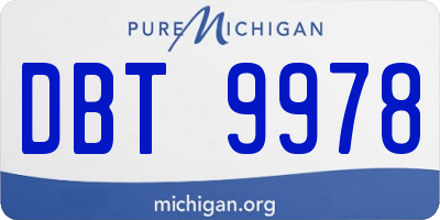 MI license plate DBT9978