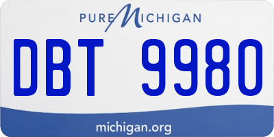 MI license plate DBT9980