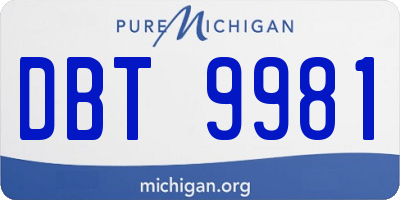 MI license plate DBT9981