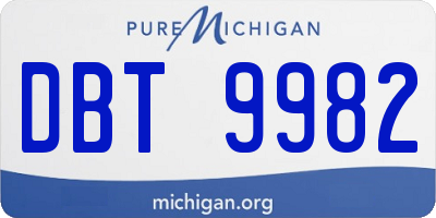 MI license plate DBT9982
