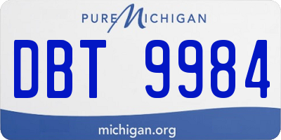 MI license plate DBT9984