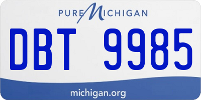 MI license plate DBT9985