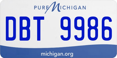 MI license plate DBT9986