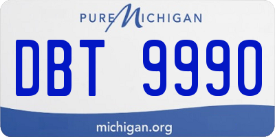 MI license plate DBT9990