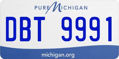 MI license plate DBT9991