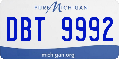 MI license plate DBT9992