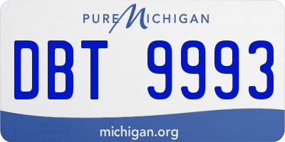 MI license plate DBT9993
