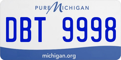 MI license plate DBT9998