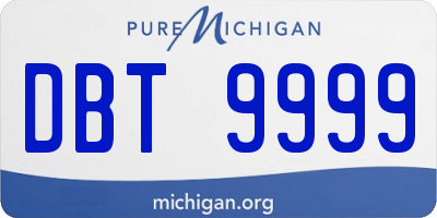 MI license plate DBT9999