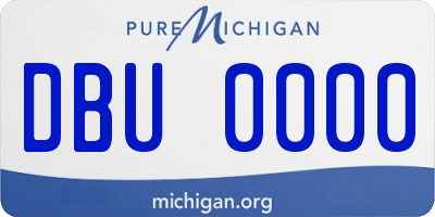 MI license plate DBU0000