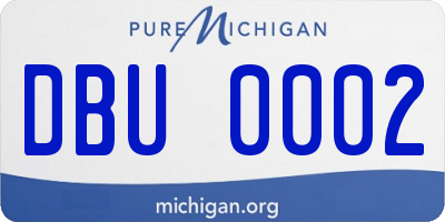 MI license plate DBU0002