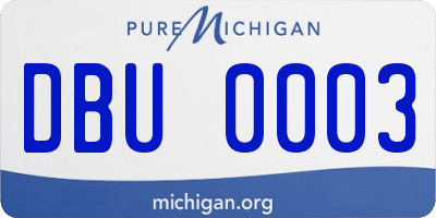 MI license plate DBU0003
