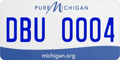 MI license plate DBU0004