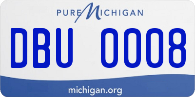MI license plate DBU0008