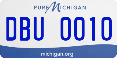MI license plate DBU0010