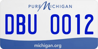 MI license plate DBU0012