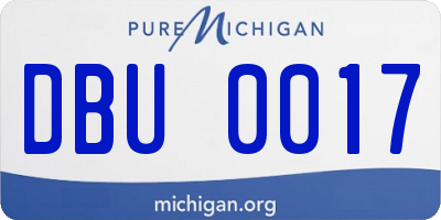 MI license plate DBU0017