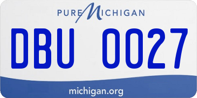 MI license plate DBU0027