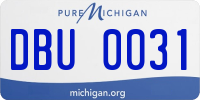 MI license plate DBU0031
