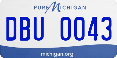 MI license plate DBU0043