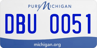 MI license plate DBU0051