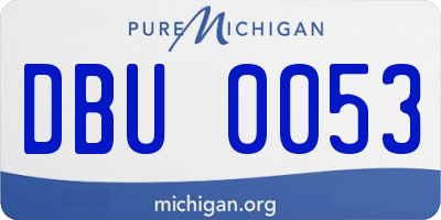 MI license plate DBU0053