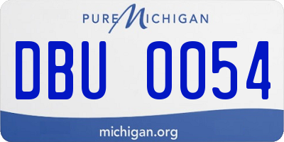 MI license plate DBU0054
