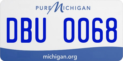MI license plate DBU0068