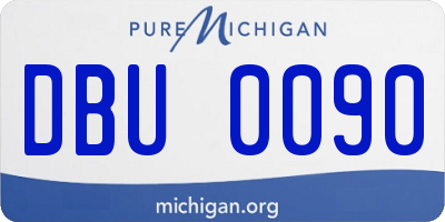 MI license plate DBU0090