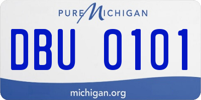 MI license plate DBU0101