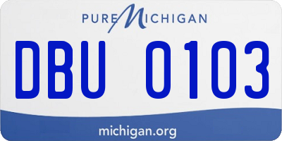 MI license plate DBU0103