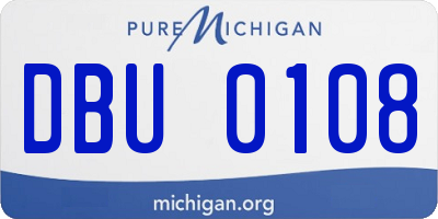 MI license plate DBU0108