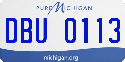 MI license plate DBU0113